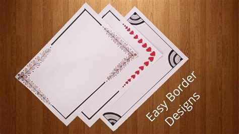 3 easy border designs for project work | Project work border designs ...