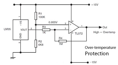 Basic LM35 temperature sensor circuit