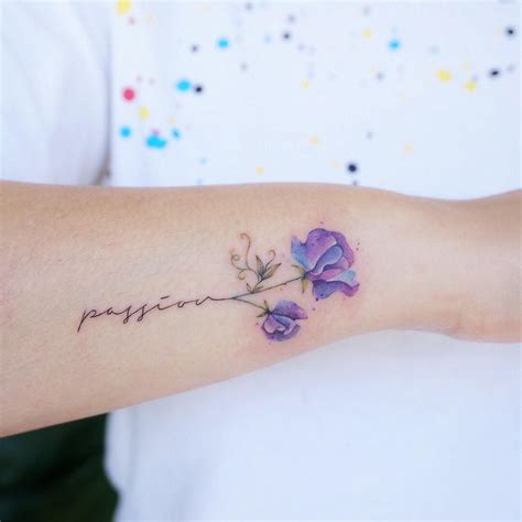 #watercolortattoo #tattoopeople #torontotattoo #sweetpea #flowertattoo #toronto # ...