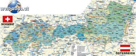 Map of Switzerland - Austria (Switzerland, Austria) - Map in the Atlas of the World - World Atlas