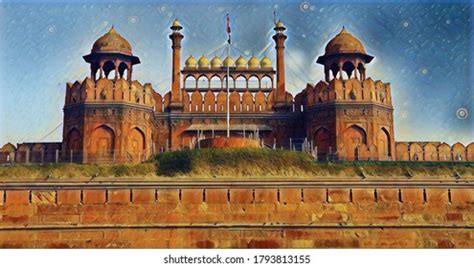 Beautiful Illustration Historical Red Fort Architecture Stock Vector (Royalty Free) 1793813155 ...