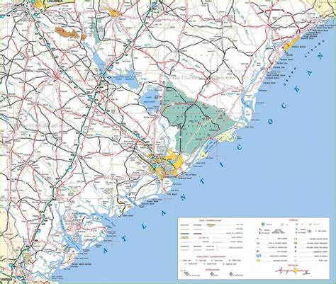 Map of South Carolina cost with beaches | South carolina beaches, South carolina coast ...