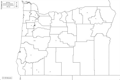Oregon free map, free blank map, free outline map, free base map boundaries, counties, main ...
