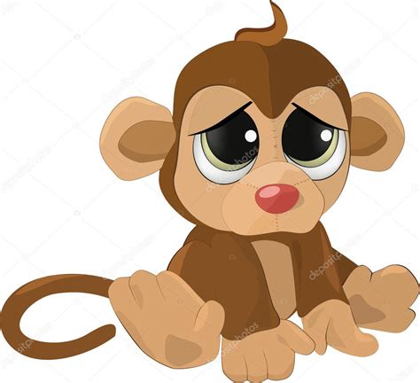 Soft toy a sad monkey — Stock Vector © liusaart #1352823