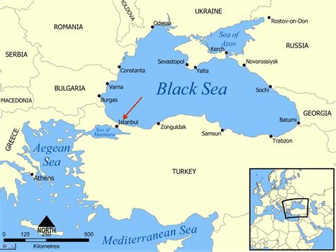 Bosphorus map - Bosporus on map (Turkey)