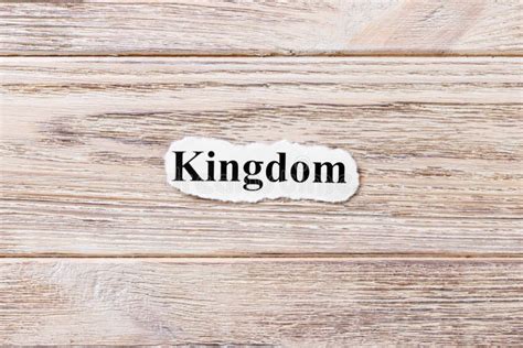 Kingdom of the Word on Paper. Concept. Words of Kingdom on a Wooden ...