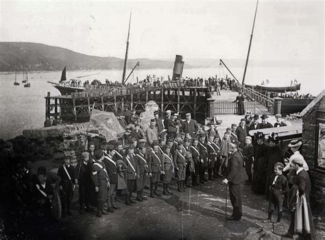 Campbeltown Boys Brigade shortly after arriving at Carradale in Kintyre, to attend their summer ...