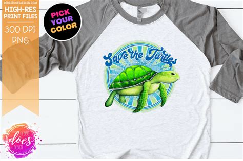 Save the Turtles - Retro - Choose your Color - Sublimation/Printable D ...