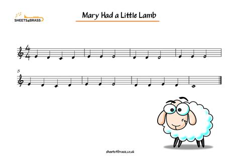 Mary Had a Little Lamb - sheets4brass