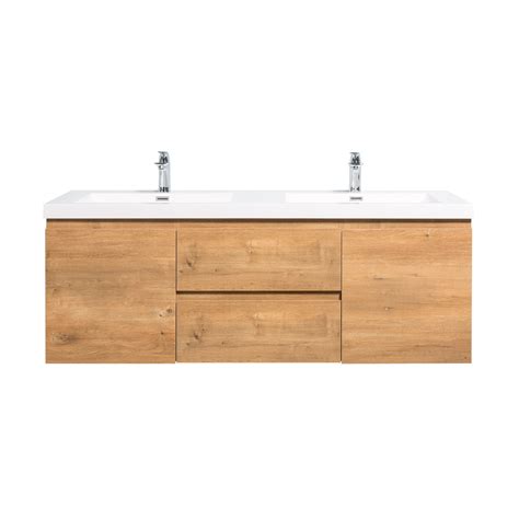 Duko Angela 60D-2 Rectangular Sink Bathroom Vanity Cabinet _Floating ...