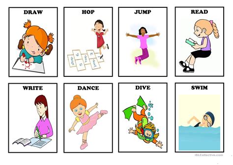 Action Verbs Flashcards Free Printable