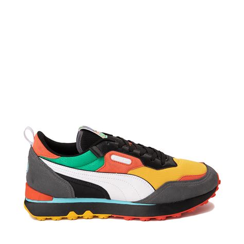 Mens PUMA Future Rider FV Block Party Athletic Shoe - Black / Multicolor | Journeys