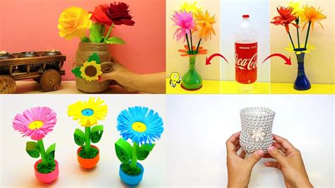 10 Flower Vase Craft Ideas | Easy Flower Vase Decoration Ideas - YouTube