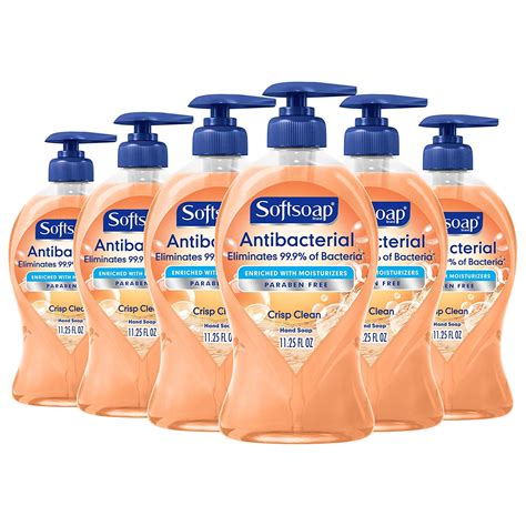 (6 Pack) Softsoap Antibacterial Liquid Hand Soap Pump, Crisp Clean - 11.25 Oz - Walmart.com