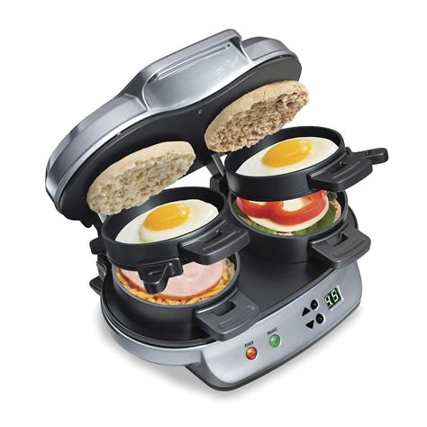 Buy Hamilton Beach Dual Breakfast Sandwich Maker with Timer, Silver ...