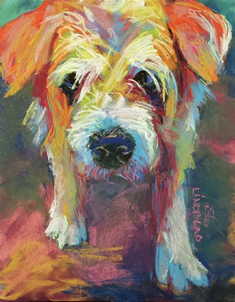 Hairy Fun Pastel Dog Painting by Sandy Lindblad | Pixels