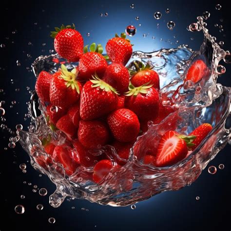 Premium AI Image | Strawberry in water splash