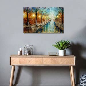 Oil Painting With Bridge Over the River Scene Will Bring Serenity and Style to Any Room of Your ...