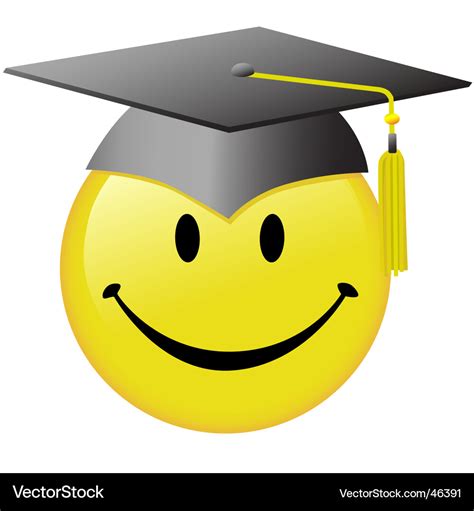 Graduation smiley face Royalty Free Vector Image