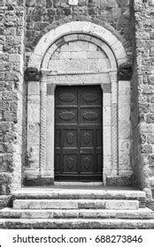 Entrance Duomo Sovana Cathedral Saints Peter Stock Photo 688273846 ...