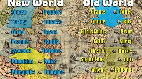 The Columbian Exchange: Diagram and Map of Food & Diseases