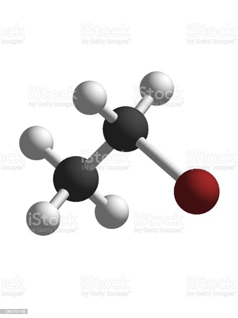 Ethyl Bromide 3d Molecular Structure Isolated On White Background Chemistry Bromoethane Molecule ...