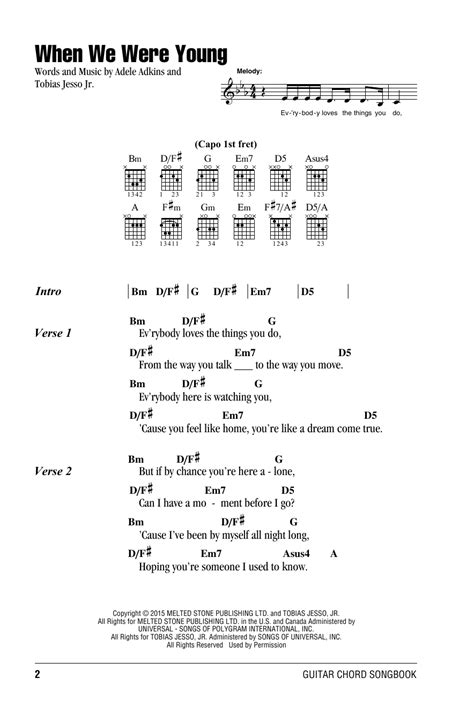 When We Were Young by Adele - Guitar Chords/Lyrics - Guitar Instructor