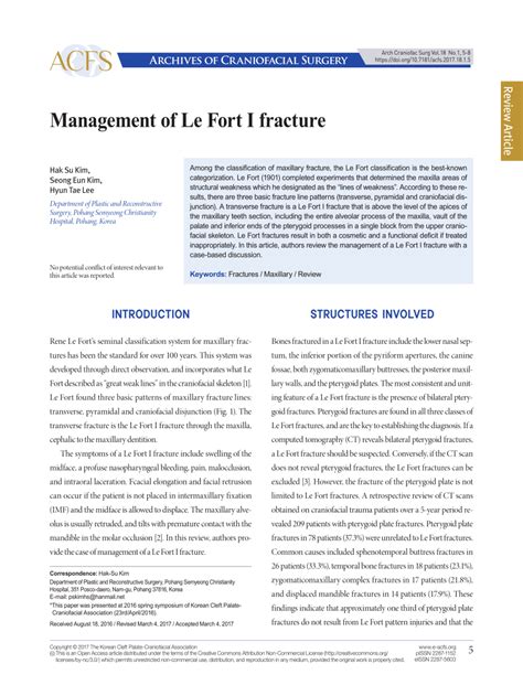 (PDF) Management of Le Fort I fracture