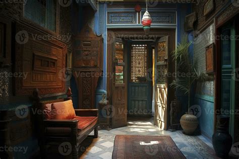 Interior of the colorful Moroccan riad, created with 23824988 Stock ...