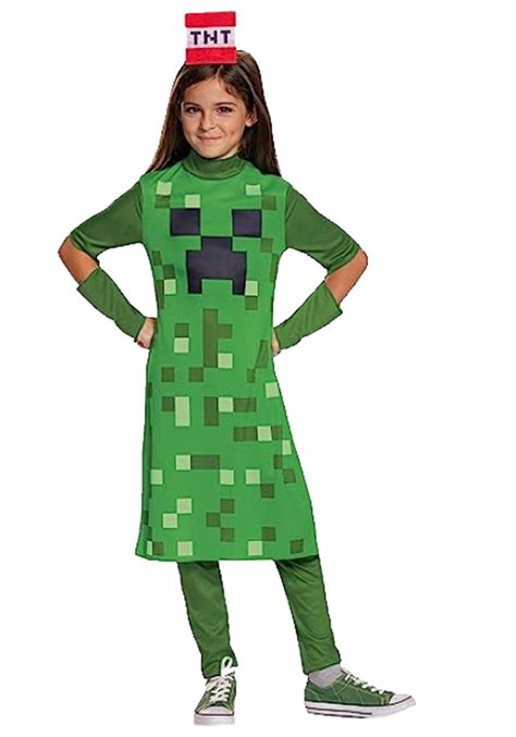 Girls Minecraft Creeper Classic Costume