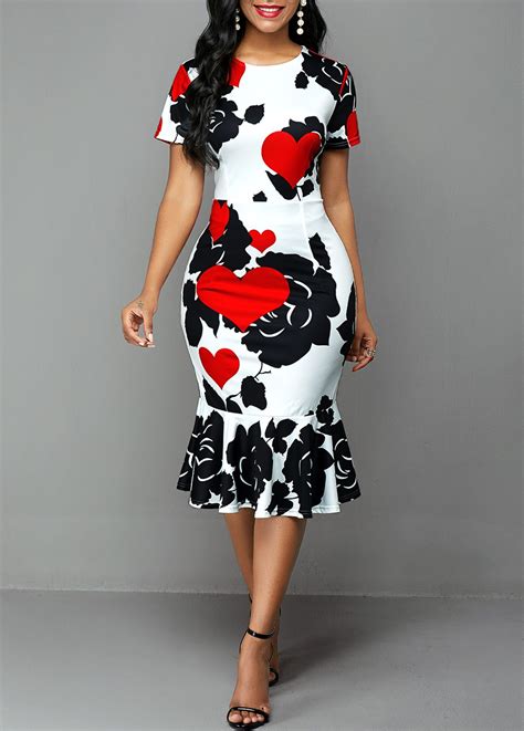 img_url | Heart print dress, Fashion dresses online, Casual dresses