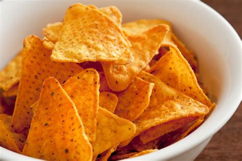 Bowl of traditional triangular corn tortilla chips - Free Stock Image