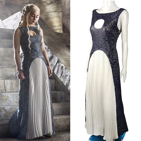 The Game Of Thrones Dress Cosplay Daenerys Targaryen Qarth Dress Leather Costume Halloween Party ...