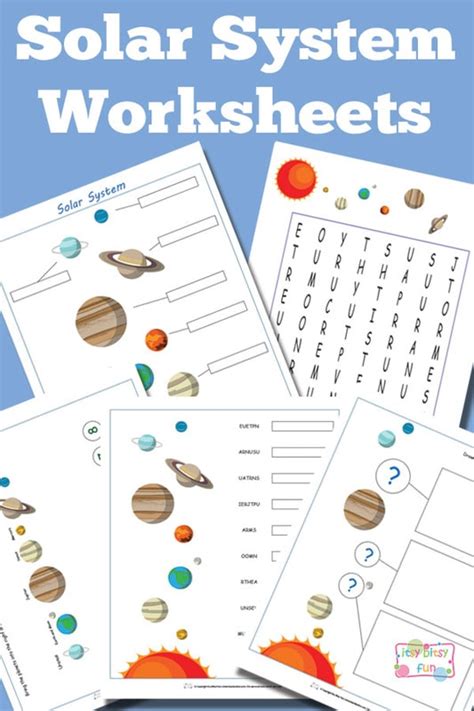 Solar System Worksheets for Kids - itsybitsyfun.com