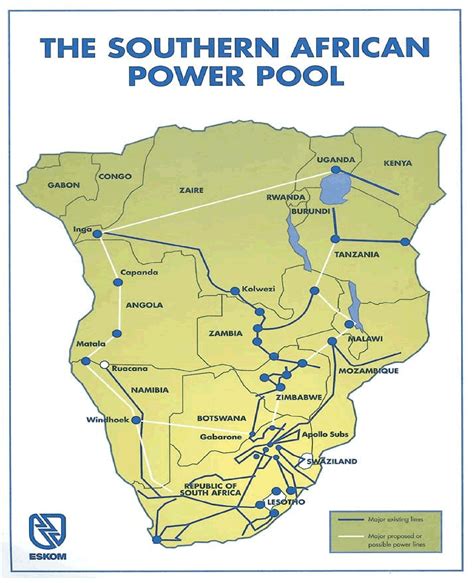 Map of South-African Electricity Grid - South-Africa - National Energy Grids - Library - GENI ...