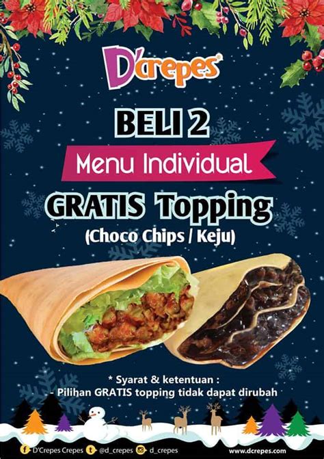 D'crepes Promo Menu Individual Beli 2 Gratis Topping - Katalog Kuliner