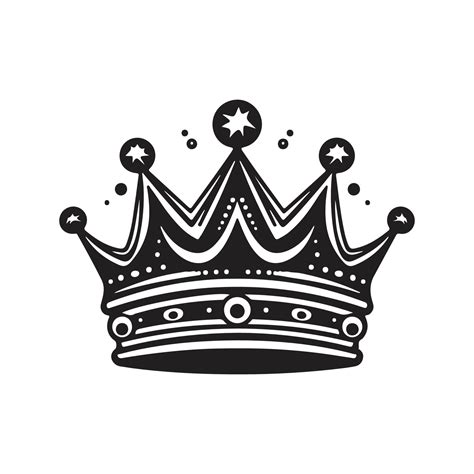 crown, vintage logo concept black and white color, hand drawn illustration 22530501 Vector Art ...