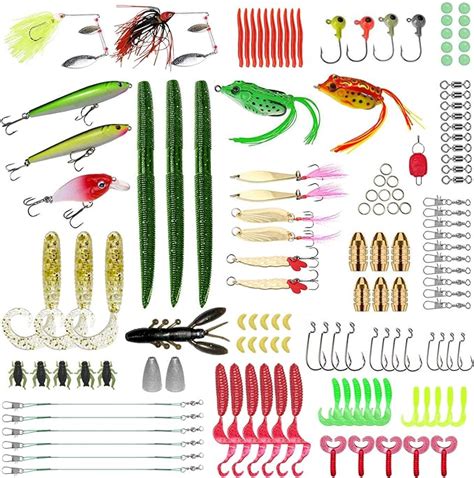 Amazon.com : Soft Fishing Lures Kit for Bass, Baits Tackle Including ...