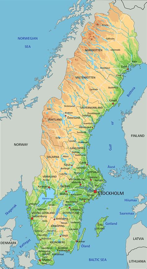 Map of Sweden - Guide of the World
