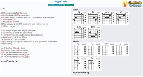 Chord: Night Owls - Whitehorse - tab, song lyric, sheet, guitar, ukulele | chords.vip