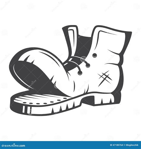 Vector Illustration Of Old Boot Stock Illustration - Image: 47180764