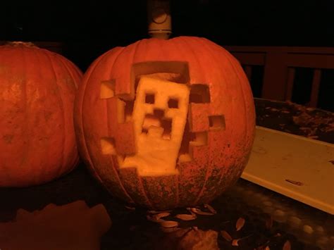 Minecraft creeper pumpkin! | Halloween pumpkin designs, Pumpkin design, Pumpkin