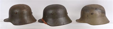 At Auction: WWI IMPERIAL GERMAN ARMY HELMET LOT OF 3 WW1