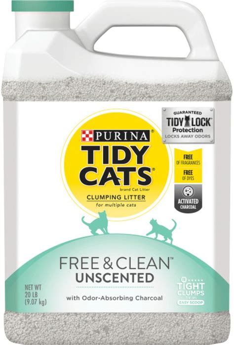 Tidy Cats Free & Clean Unscented Clumping Cat Litter, 20-lb jug - Chewy.com