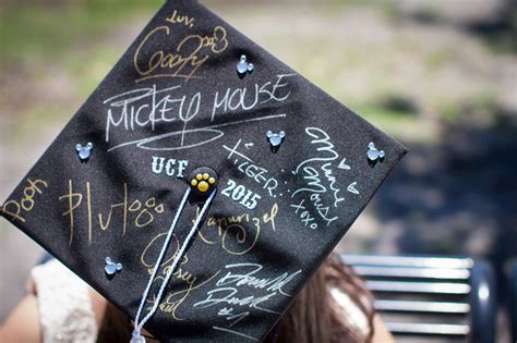 My UCF Graduation cap signed by the Disney characters! #UCF #UCFGRAD #Disney | Disney graduation ...