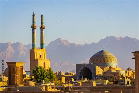 Ancient city of Yazd and Sar Yazd Fortress in Iran Stock Photo | Adobe Stock