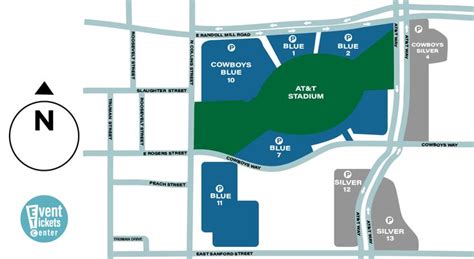 AT&T Stadium Parking Map | Stadium, Arlington, Map design