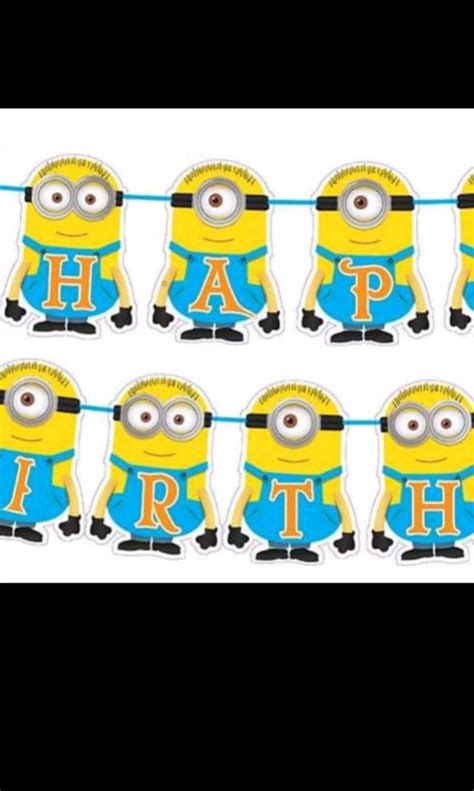 Happy birthday banner bunting Minions theme, Hobbies & Toys, Stationery ...