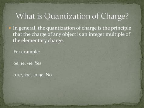 PPT - The Quantization of Charge PowerPoint Presentation, free download ...