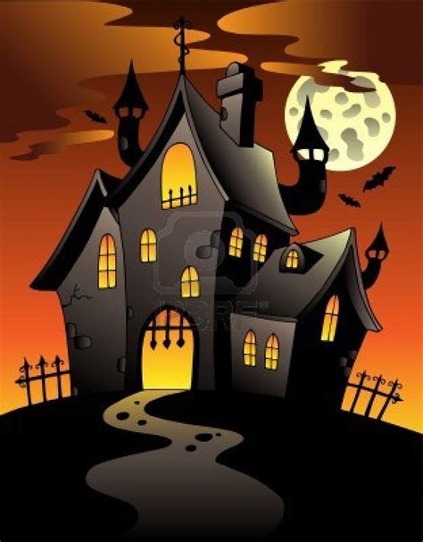 Scene with Halloween mansion illustration. | Halloween house, Halloween ...